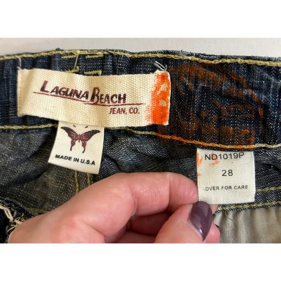 NWT Laguna Beach Jean Co. Hand Stitched Hand Made Blue Denim Jeans Size 28 - Picture 5 of 12